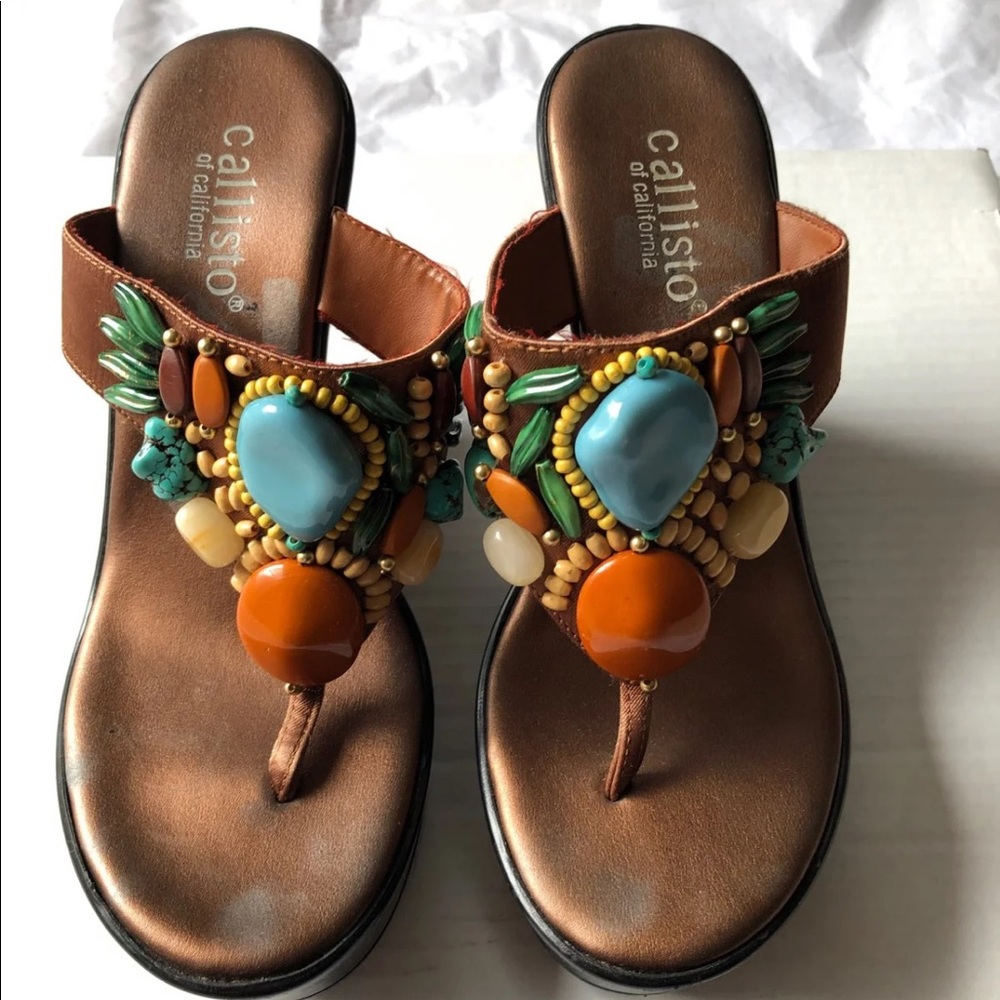 Callisto of California Wedge Sandals.
